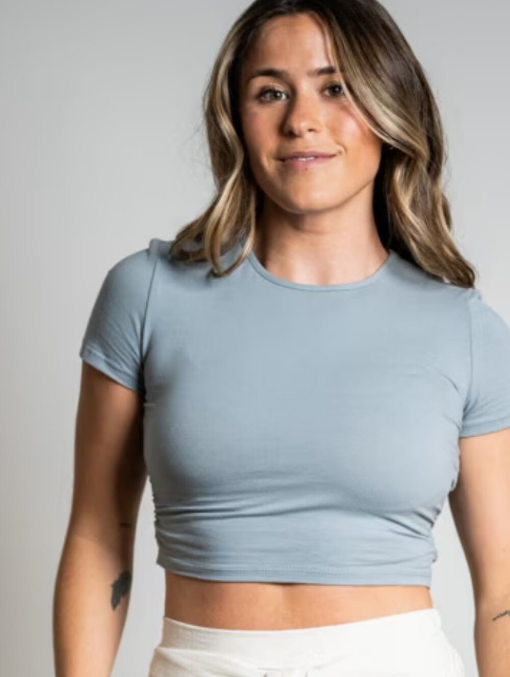 Sozy Analee Crop Cotton Top - Oatmeal - L